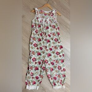April Cornell Cottage Camaloon Jumpsuit Romper XS Floral Cottagecore Prairie